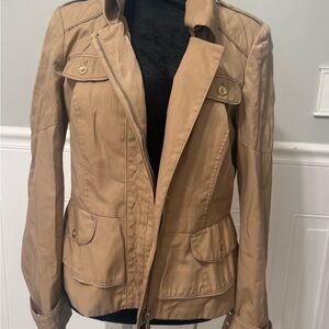White House Black Market-Vintage Inspired- Womens Tan Jacket - Lightweight sz10